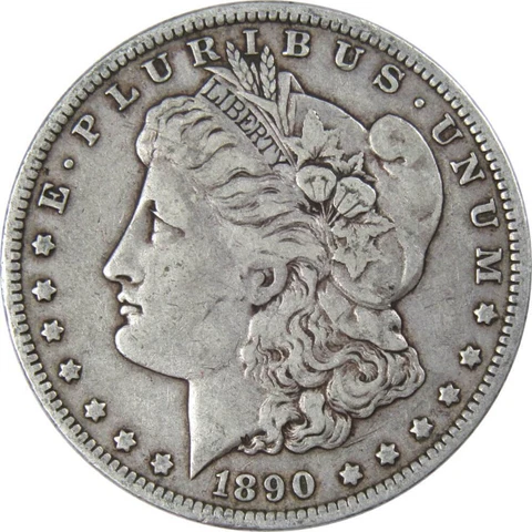 1890 O Morgan Dollar VF Very Fine 90% Silver $1 US Coin Collectible Cover