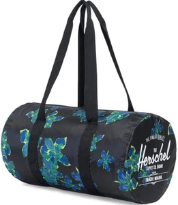 HERSCHEL Supply Duffle PACKABLE Foldable Bag Neon Floral Holdall Travel GYM £40 - Picture 1 of 8