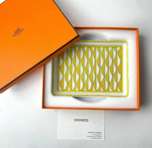 BANDEJA HERMES SOLEIL D'HERMES Plato Cuadrado Sushi Postre 12cm x 16cm con Caja - Imagen 1 de 8