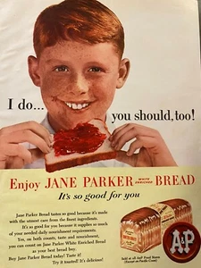 Jane Parker Brot, ganzseitige Vintage Printanzeige - Bild 1 von 1
