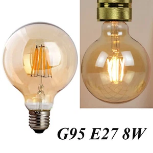 Vintage LED Edison Glühbirnen E27 G95 Filament Deko Industrie Birne A+ - Bild 1 von 37