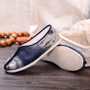 Zapatos de monje budista de tela de algodón Shaolin Kung fu taoísta Tai chi Wushu Tenis - Imagen 1 de 5