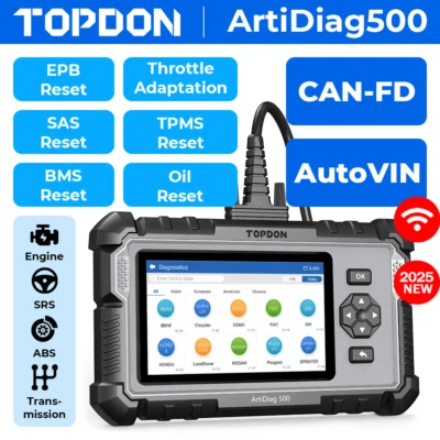 2025 TOPDON AD500 OBD2 Scanner Auto Diagnostic Tool Engine ABS SRS Code Reader - image 1 of 4