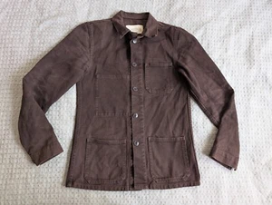 Zucca Travail Chore Coat Adult Medium Brown Cotton Button Up Pockets France - Picture 1 of 14