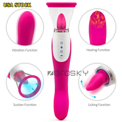 Automatic Sucking And Licking Pussy Pump New Adult Toy vibration +heating - Image 1 of 4