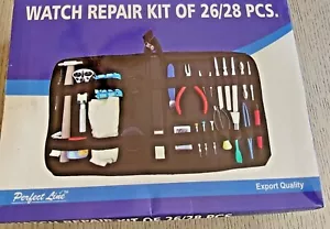Nuovo Kit Strumenti Riparazione Orologio 26/28 pz con Borsa - Foto 1 di 3
