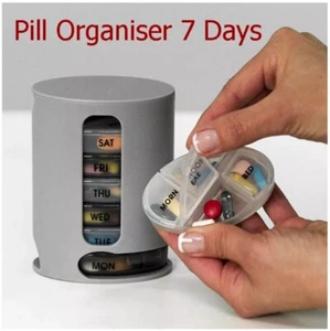 Caja organizadora semanal diaria para pastillas soporte para medicamentos dispensador de almacenamiento 7 días - Imagen 1 de 15