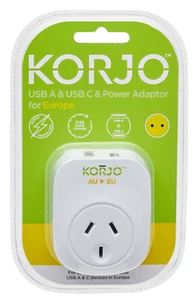 Korjo USB A+C & Power Adaptor for Europe (USB AC EU) - Picture 1 of 2
