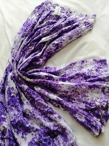 Vintage 90s Y2K Soft Floral Wide Leg Elasticated Harem Trousers Purple UK M - Picture 1 of 10