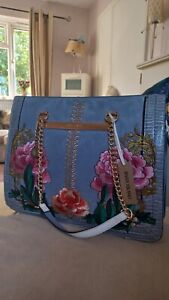 Large River Island Bag Brand New With Tags Floral Chain Embroidered 