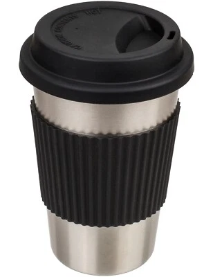 Coffee to go Becher Edelstahl Kaffeebecher mit Silikonbanderole & Deckel 500ml - Bild 1 von 4