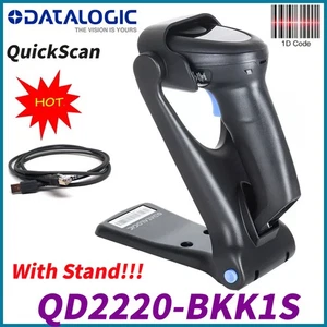 Datalogic QD2220-BKK1S 1D Linear Imager USB Handheld Barcode Scanner With Stand - Picture 1 of 20