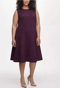 Calvin Klein Plus Size Sleeveless Midi Dress 24w Purple NWT - Picture 1 of 3