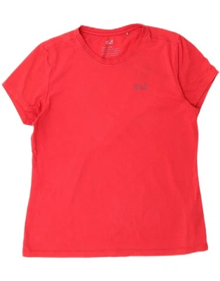 Camiseta Top JACK WOLFSKIN Mujer Reino Unido 18 XL Rojo Algodón CA01 Foto 1 de 3