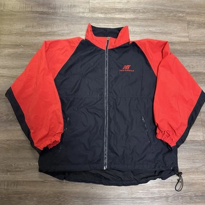 Chaqueta cortavientos New Balance vintage grande roja azul cremallera completa cuello años 90 Foto 1 de 4