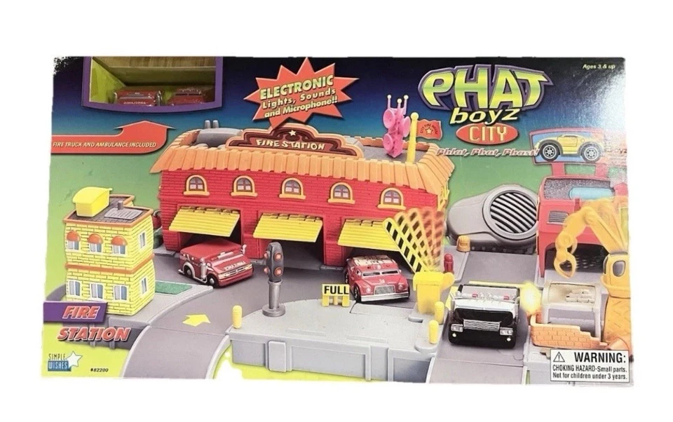 De colección Phat Boyz City Estación de Bomberos Juego Coche Nuevo Y2K 2003 Juguete Juguetes Raro Foto 1 de 2