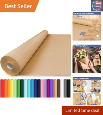 Elegante rollo de papel kraft marrón de 36" x 2400" - embalaje y artesanía ecológicos Foto 1 de 4