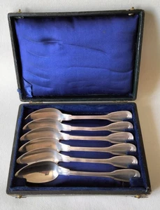 Lavallée x 3 Puiforcat x 3 French Silver Coffee Spoons Hallmarked Minerva - Picture 1 of 24