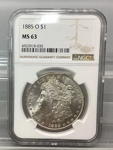 1885 O Morgan Silver Dollar - NGC - MS 63 - Picture 1 of 4
