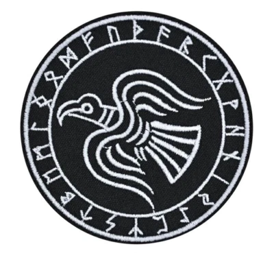 Huginn and Muninn Patch | Odin's Raven Norse Viking Birds Symbol Mythology God - Image 1 of 3