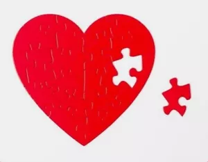 Papyrus Puzzle Heart Valentine's Day Greeting Card ~ You Complete Me - Picture 1 of 3