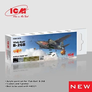 Acrylfarben Set für "Flak Bait" 6-teilig grau grün schwarz Set ICM 3074 - Bild 1 von 1