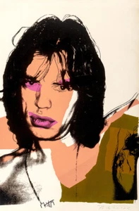 Mick Jagger A1 IV by Andy Warhol High Quality Canvas Art Print - Picture 1 of 1