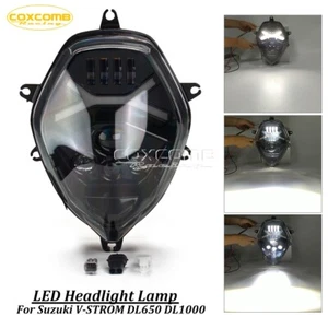 Motorbike LED Headlight Halo DRL HI/LO Beam For SUZUKI V-STROM DL650A DL1000AL - Picture 1 of 11