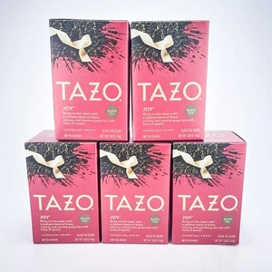 Tazo Joy Black Oolong Peach Tea Bags Holiday Ltd Edition 20 Bags Lot of 5 bb1/26 - Picture 1 of 9