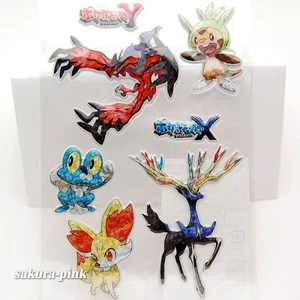 Rare !! Promo 3D Puffy Stickers Pokemon XY Xerneas Yveltal Froakie Authentic JPN - Picture 1 of 4