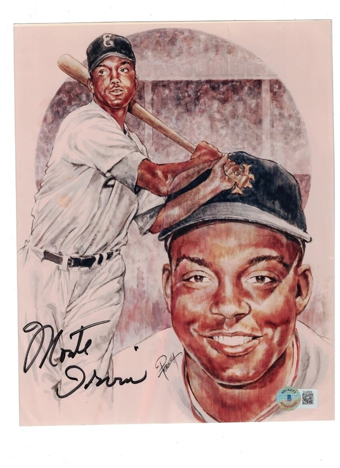 Monte Irvin New York Giants Baseball HOF Signed 8" x 10" Photo Beckett READ - Image 1 of 1