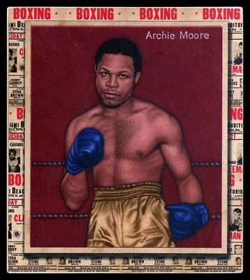 All Our Heroes #92 Archie Moore "Old Mongoose" Boxing Fight Helmar Card - Image 1 of 2