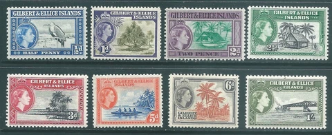 GILBERT & ELLICE ISLANDS 1956 QE2 mint short set to 1 Cover