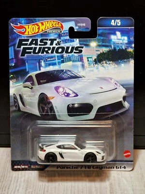 🔥HOT WHEELS PREMIUM - PORSCHE 718 CAYMAN GT4 FAST & FURIOUS 4/5 2023 HNW46🔥 - Immagine 1 di 2