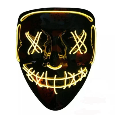 LED Light Mask Up Party Mask The Purge Election Year Party for Halloween Cosplay - Image 1 of 4