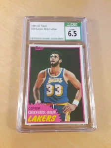 1981/82 Topps #20 Kareem Abdul Jabbar csg 6,5 tarjeta de baloncesto de Los Angeles Lakers - Imagen 1 de 2