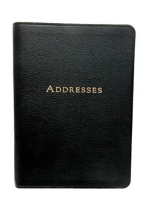 Address Book with TABS 5x7" Leather Softcover Graphic Image AEON BLACK $75 - Picture 1 of 19