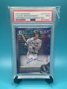 2022 Bowman Chrome - Colson Montgomery - Purple Refractor Auto /250 PSA 9 - Picture 1 of 2
