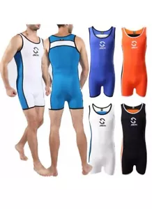 Body canottiera uomo elasticizzato pezzo unico wrestling tanga singlet sport body - Foto 1 di 4