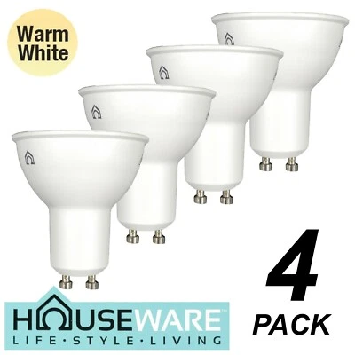 4 x 4W 240V GU10 LED Downlight Globes Bulbs 3000K Warm White 350Lm - Image 1 of 4