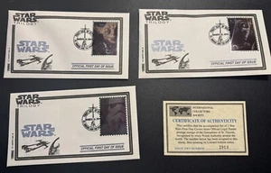 STAR WARS 1st Day Cover Stamps 1995 COA Yoda Darth Vader Storm Trooper - Picture 1 of 5