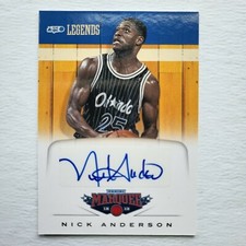 2012-13 Panini Marquee Legends Signatures Nick Anderson Auto Autograph #3