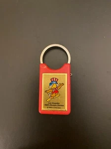 1984 XXIII Olympiad Olympics Committee Los Angeles Keychain Sam Eagle red - Picture 1 of 4