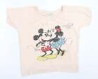 Primark Womens Pink Cotton Pullover Sweatshirt Size 14 - Mickey and Minnie Mouse