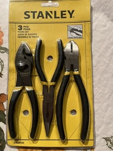STANLEY 3-piece 6-inch Plier Set - Long Nose, Slip Joint, Diagonal-STHT84405-NIP - Picture 1 of 2