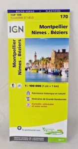 CARTE IGN MONTPELLIER NIMES BEZIERS-170-TOURISME VELO* - Imagen 1 de 1