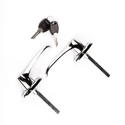 Door Handle Lever Pair Chrome for Jeep CJ7 1976-80 with Full Steel Doors  - Image 1 of 2