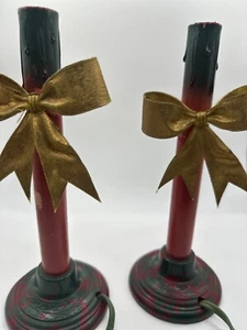Lot of 2 Vintage Christmas Electric Window Candlesticks 9" CLEMCO - Picture 1 of 7