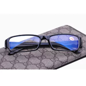 2x Short Sighted Glasses -1.00 / -6.00 Black Plastic Anti Blue Ray Eyewear - Picture 1 of 9