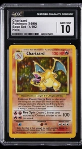 CGC 10 Charizard 4/102 Base Set Pokemon Card 1999-2000 4th Print PSA - Gem Mint - Picture 1 of 6
